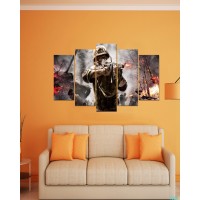 Wall Frames 5 Pieces set Canvas  Digitally Printed Wall Canvas Frames  Soldier 09