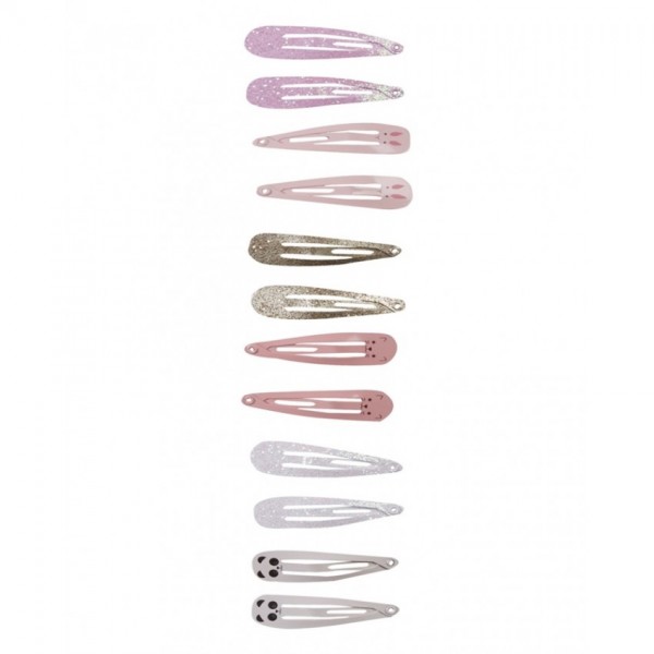 Pack of 12  Pink Snap Clips