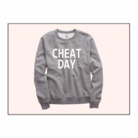 Printed Sweatshirt Cheat Day In Grey