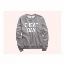 Printed Sweatshirt Cheat Day In Grey