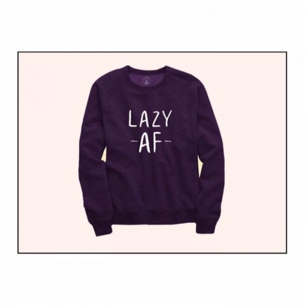 Printed Sweatshirt Lazy AF In Blue