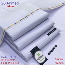 Gul Ahmed Ideas Eco - Soft Four Season Wash & Wear in Snow White Colour