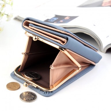 Women's Fashion Short Small Wallet Lady Leather Folding