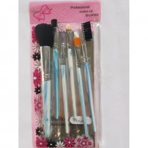 6 Pieces Makeup Brush Set in Blue Color