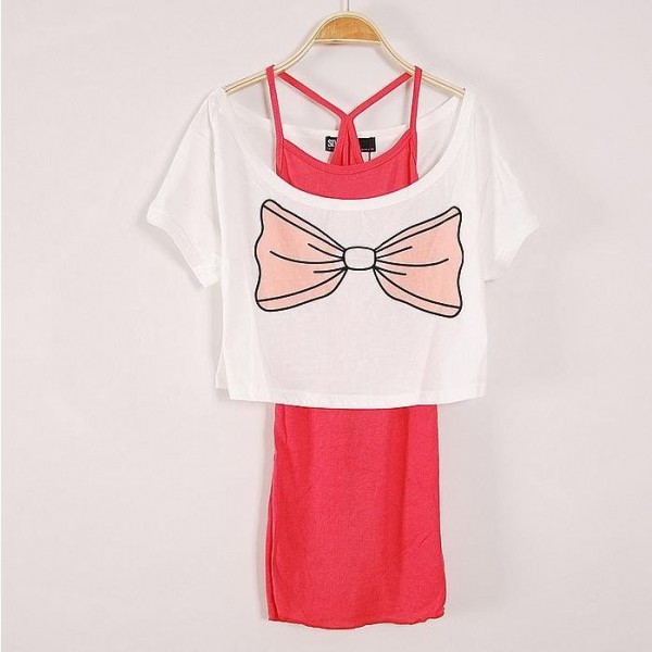 Two Piece Short body T-shirt