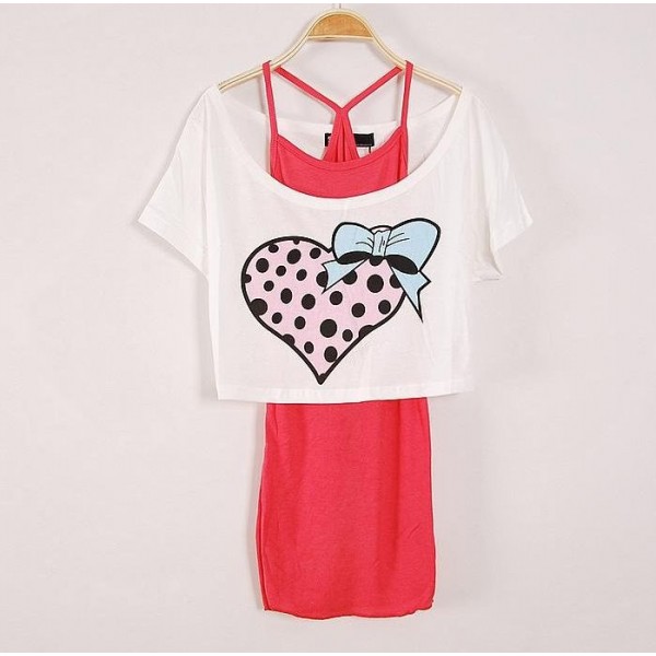 Two Piece Short body T-shirt