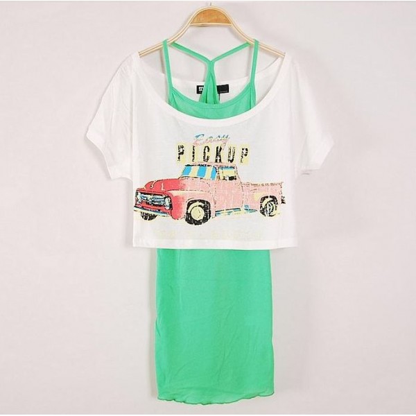Two Piece Short body T-shirt