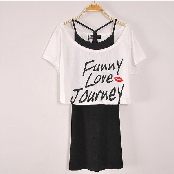 Two Piece Short body T-shirt
