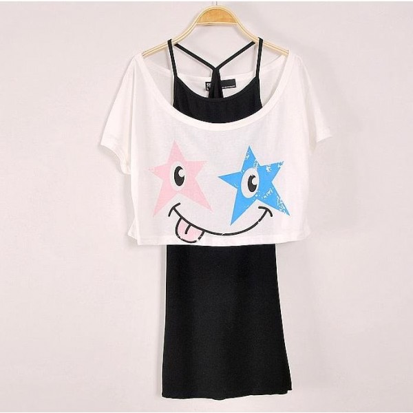 Two Piece Short body T-shirt