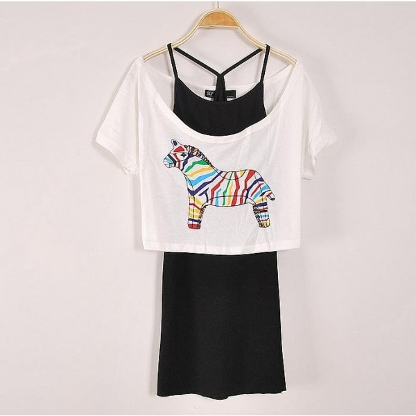 Two Piece Short body T-shirt