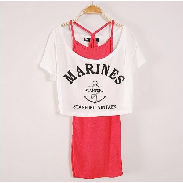 Two Piece Short body T-shirt