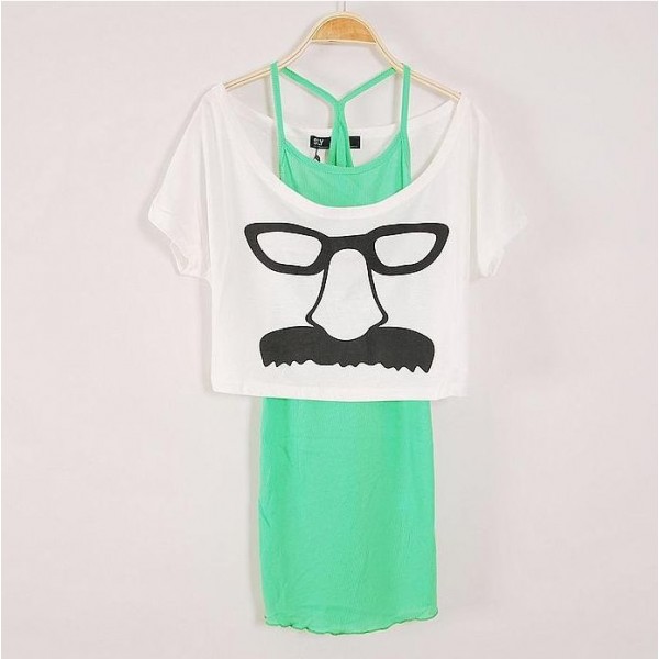 Two Piece Short body T-shirt