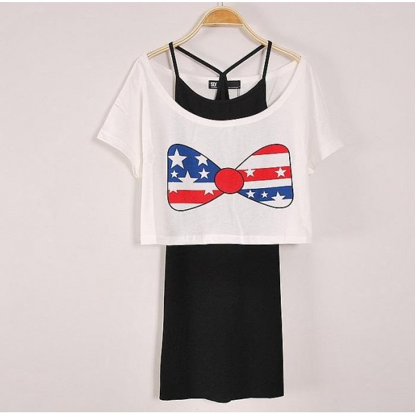 Two Piece Short body T-shirt