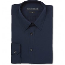 Cotton Dress Shirt for Men in Dark Blue