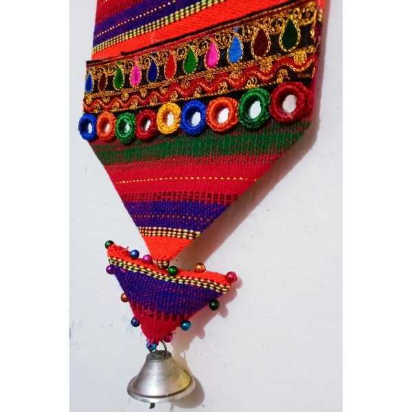 Wall Hanging Hand Embroidered Traditional With Bell