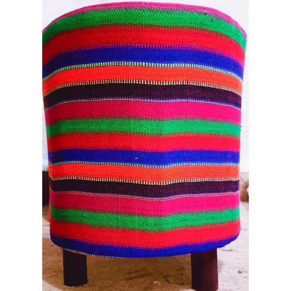 Multi-colour Wooden Ottoman Stool (1x stool)