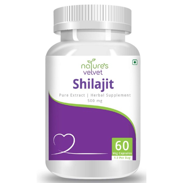 Natures Velvet Shilajit 500 mg 60 Capsules Buyon.pk