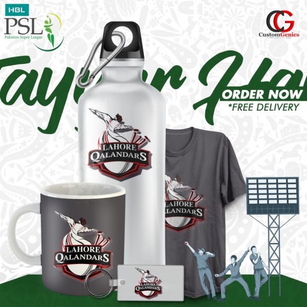 Lahore Qalandars PSL Pack Of Keychain Bottle Tshirt Mug