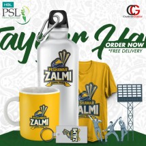 Peshawar Zalmi PSL Pack Of Keychain Bottle Tshirt Mug