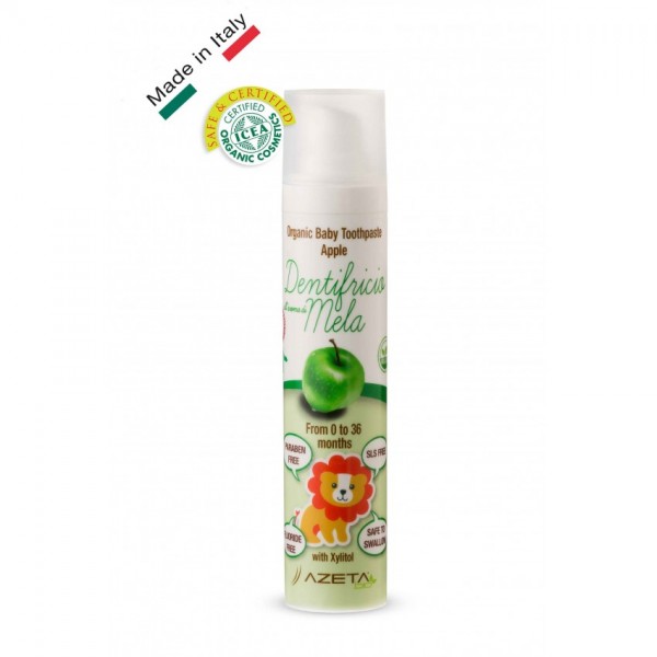 Organic Toothpaste for 0-3 Years Kids - Apple Flavor - Swallow Safe ...
