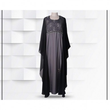 Buy Black and Grey Color Butterfly Style Abaya online in Pakistan ...