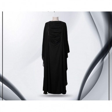 Crow Neck Butterfly Black Color Abaya Classic Collection