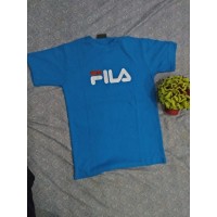 Blue Fils Printed Round Neck T-shirts For Him