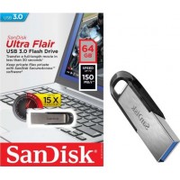 64GB 3.0 Ultra Flair USB Flash Drive - Silver and Black