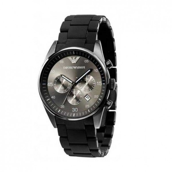 emporio armani black chain watch