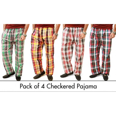 Pack Of 4 Checkered Pajamas For Men - Buyon.pk
