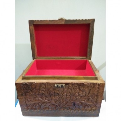 Buy Antique Wooden Jewellery Box Three Stories 10 Inch Solid Floral Designs Brown Wood Color By Product Wala Online In Pakistan Buyon Pk