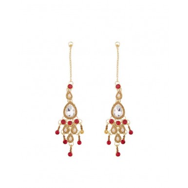 Lead Jewellery Set Red with Tikka and Earrings