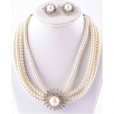 Pearl Jewellery Set Silver