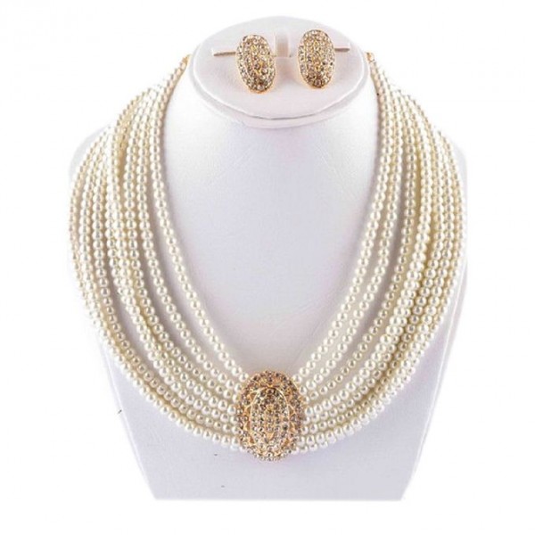 Pearl Jewellery Set Golden