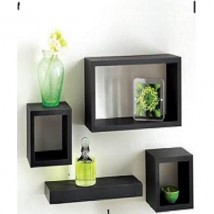 4 Piece Shelf and Wall Cubes Set