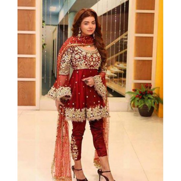  Unstitched 3 Piece Red CHIFFON Collection 