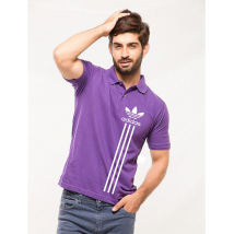 Purple Printed Polo Shirt For Him