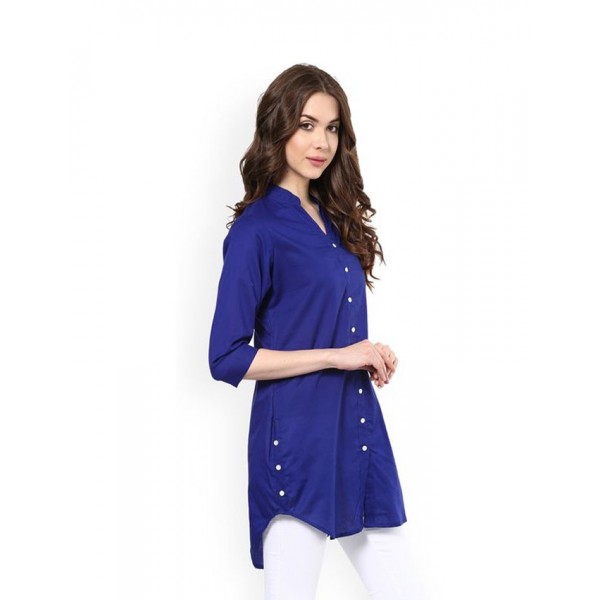 Royal Blue Button Down Shirt For Women