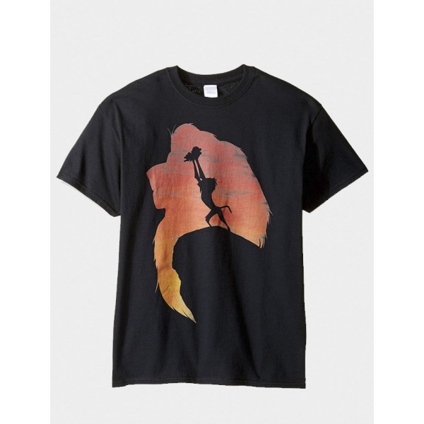 Black Lion King Printed T-Shirt for Men