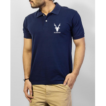 Navy Blue Markhor Logo Cotton Polo Shirt For Him