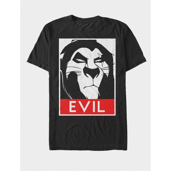 Black EVIL Printed Cotton T shirt