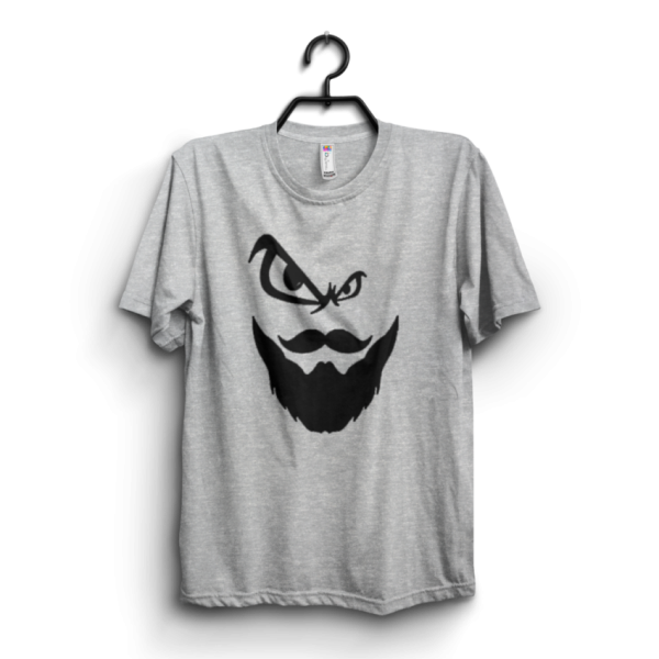 Heather Grey Angry Man Printed Cotton T shirt For Him