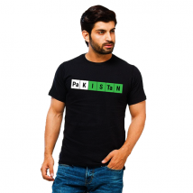 Black-Pakistan Printed Cotton T shirt