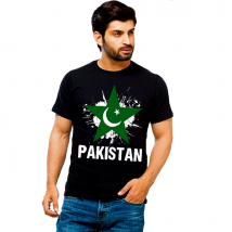 Black - Pakistan Printed Cotton T Shirt For Him