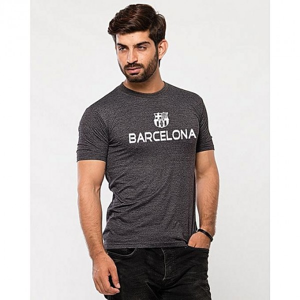 Charcoal Barcelona Printed T shirt For him