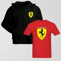 Bundle of Ferrari Hoodie and T shirt for Men