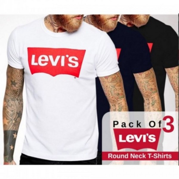 Pack of 03 Levis Printed Cotton T shirts for Him