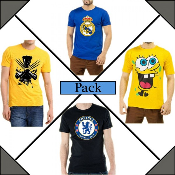Paack of 04 Funky Graphics T shirts for Boys