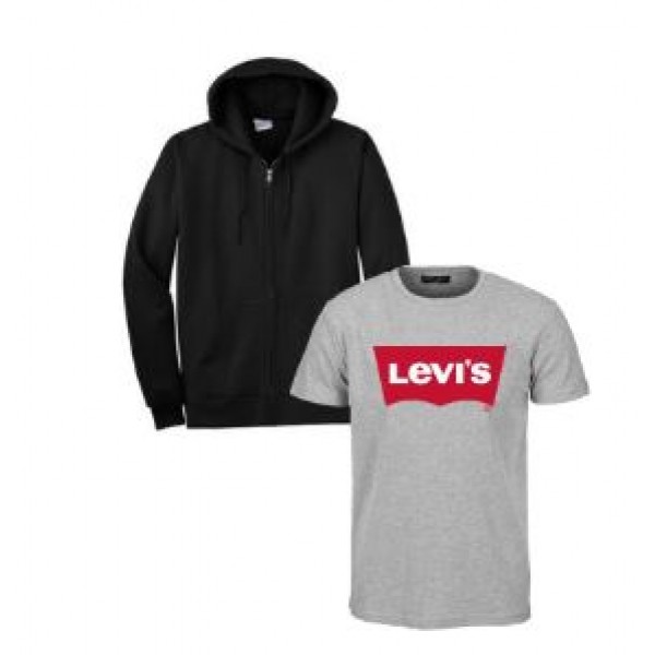 Bundle of Hoodie and Grey round neck T shirts