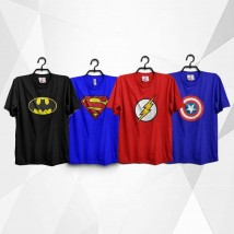 Pack of 04 Super Heroes Printed Cotton T shirts